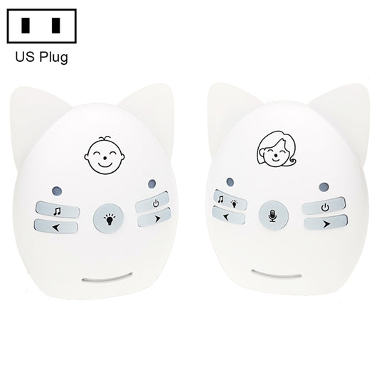 V30 Wireless Audio Baby Monitor Support Voice Monitoring + Intercom + Night Light without Battery, Plug Type:US Plug(White) - Baby Monitor by buy2fix | Online Shopping UK | buy2fix