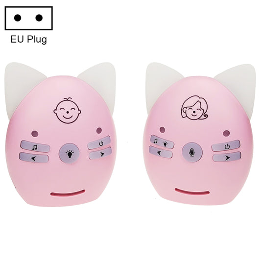 V30 Wireless Audio Baby Monitor Support Voice Monitoring + Intercom + Night Light without Battery, Plug Type:EU Plug(Pink) - Baby Monitor by buy2fix | Online Shopping UK | buy2fix
