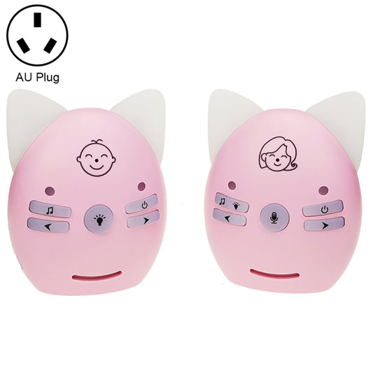 V30 Wireless Audio Baby Monitor Support Voice Monitoring + Intercom + Night Light without Battery, Plug Type:AU Plug(Pink) - Baby Monitor by buy2fix | Online Shopping UK | buy2fix