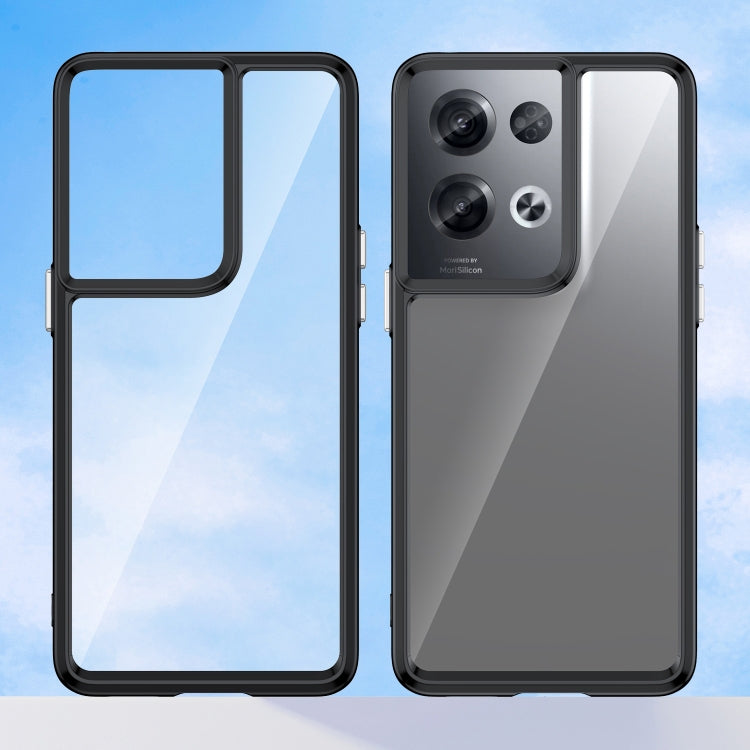 For OPPO Reno8 Pro India Colorful Series Acrylic + TPU Phone Case(Black) by buy2fix