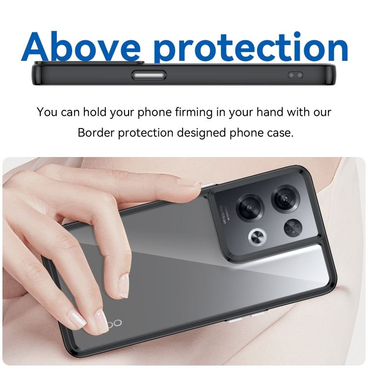 For OPPO Reno8 Pro India Colorful Series Acrylic + TPU Phone Case(Black) by buy2fix