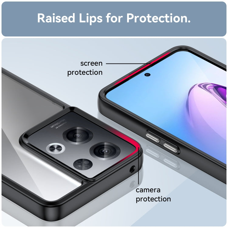 For OPPO Reno8 Pro India Colorful Series Acrylic + TPU Phone Case(Black) by buy2fix