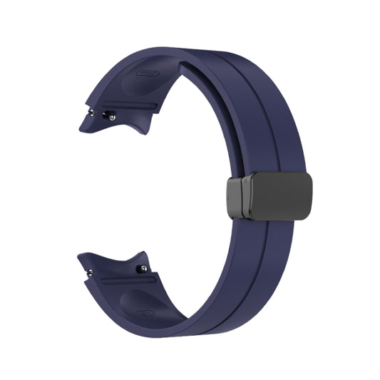 For Samsung Galaxy Watch5 40mm / 44mm / Pro 45mm Folding Buckle Silicone Watch Band(Dark Blue) - Watch Bands by buy2fix | Online Shopping UK | buy2fix