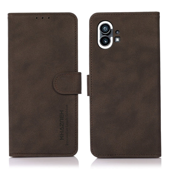 For Nothing Phone 1 KHAZNEH Matte Texture Leather Phone Case(Brown)