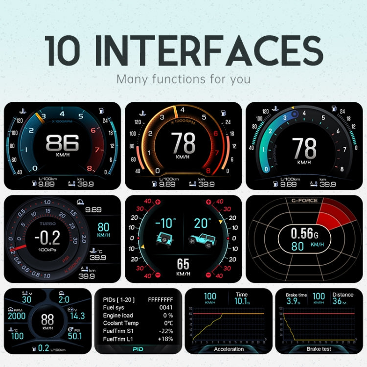 A450 O Car 2.8 inch OBDII Head-Up Display System - Head Up Display System by buy2fix | Online Shopping UK | buy2fix