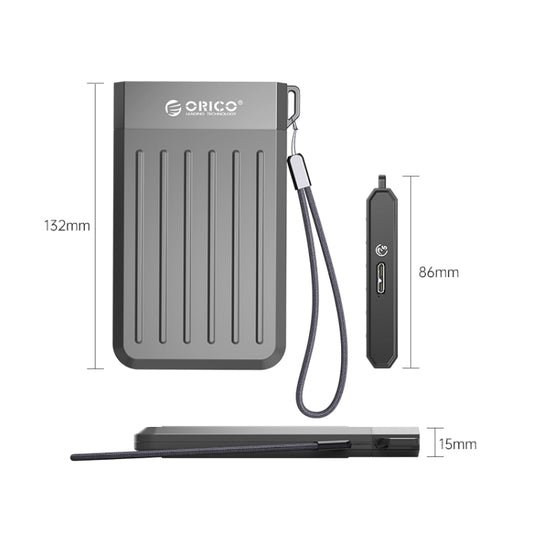 ORICO M25C3-GY 2.5 inch USB3.1 Gen1 Type-C Hard Drive Enclosure(Grey) - External Hard Drives by ORICO | Online Shopping UK | buy2fix