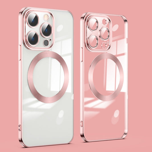 For iPhone 14 Pro Max Lens Protector MagSafe Electroplated Phone Case (Rose Gold) - iPhone 14 Pro Max Cases by buy2fix | Online Shopping UK | buy2fix