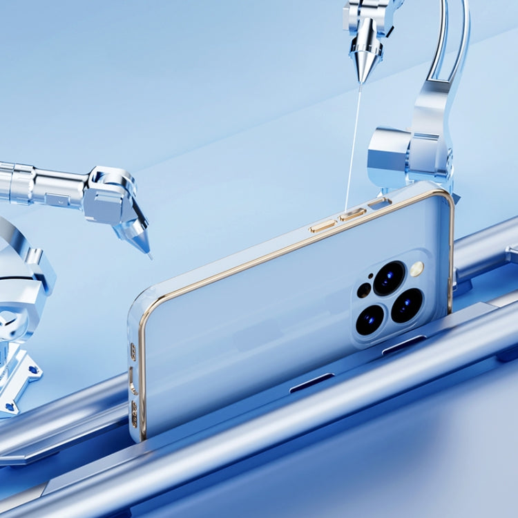 For iPhone 14 6D Gold Plated Magsafe Magnetic Phone Case (Purple) by buy2fix