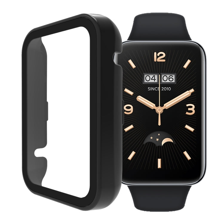 For Xiaomi Mi Band 7 Pro PC + Tempered Glass Integrated Watch Case(Black) - Watch Cases by buy2fix | Online Shopping UK | buy2fix
