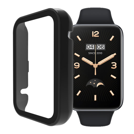 For Xiaomi Mi Band 7 Pro PC + Tempered Glass Integrated Watch Case(Black) - Watch Cases by buy2fix | Online Shopping UK | buy2fix