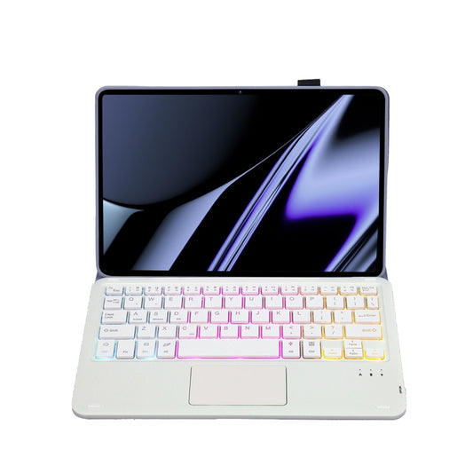 OP11-AS Lambskin Texture Ultra-thin Bluetooth Keyboard Leather Case with Touchpad & Backlight For OPPO Pad 11 inch(Purple) - For OPPO by buy2fix | Online Shopping UK | buy2fix