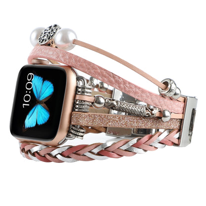 Jewelry Watch Band For Apple Watch Series 9&8&7 41mm / SE 3&SE 2&6&SE&5&4 40mm / 3&2&1 38mm(Pink) - Watch Bands by buy2fix | Online Shopping UK | buy2fix