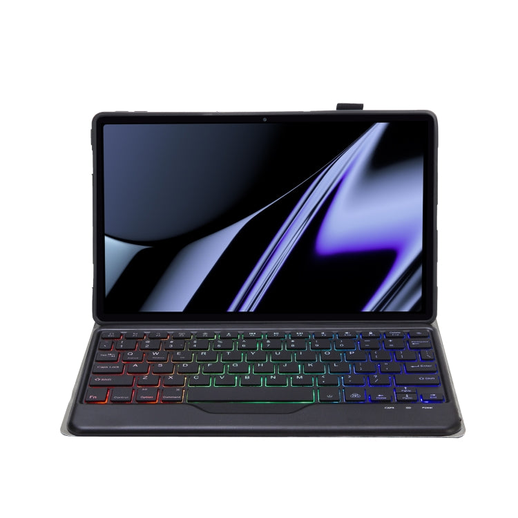 OP11-BS Lambskin Texture Ultra-thin Bluetooth Keyboard Leather Case with Backlight For OPPO Pad 11 inch(Black) - OPPO Keyboard by buy2fix | Online Shopping UK | buy2fix