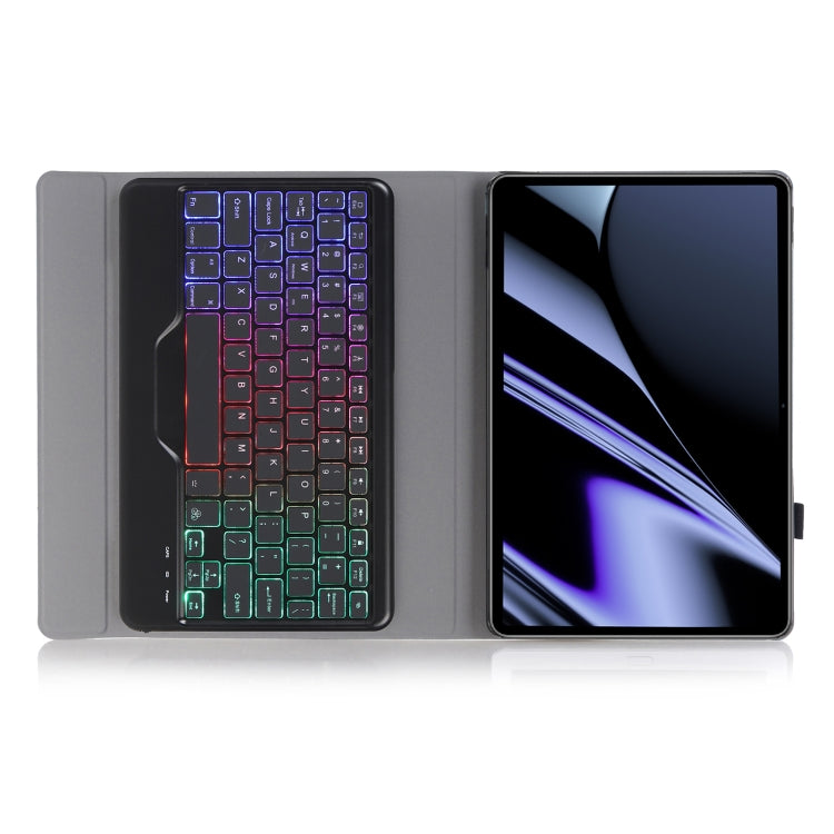 OP11-BS Lambskin Texture Ultra-thin Bluetooth Keyboard Leather Case with Backlight For OPPO Pad 11 inch(Black) - OPPO Keyboard by buy2fix | Online Shopping UK | buy2fix