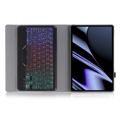 OP11-BS Lambskin Texture Ultra-thin Bluetooth Keyboard Leather Case with Backlight For OPPO Pad 11 inch(Black) - OPPO Keyboard by buy2fix | Online Shopping UK | buy2fix