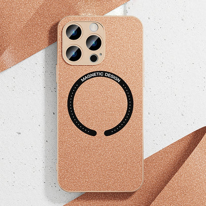For iPhone 11 Pro Max Leather Electroplated Magsafe Case (Gold) - iPhone 11 Pro Max Cases by buy2fix | Online Shopping UK | buy2fix