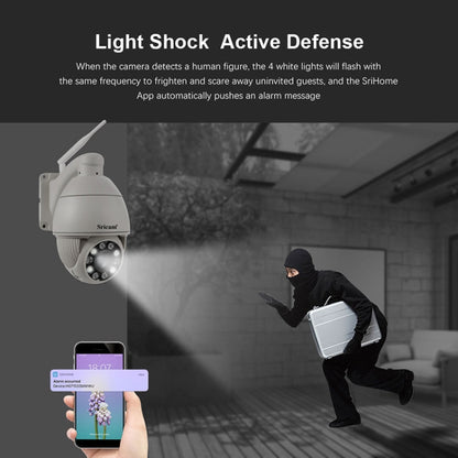 Sricam SP008C 5MP 10X Zoom IP66 Waterproof CCTV WiFi IP Camera Monitor, Plug Type:US Plug(White) - Wireless Camera by Sricam | Online Shopping UK | buy2fix