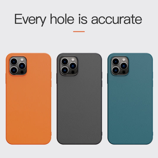 For iPhone 14 Plus Plain Skin Leather Phone Case (Orange) - iPhone 14 Plus Cases by buy2fix | Online Shopping UK | buy2fix