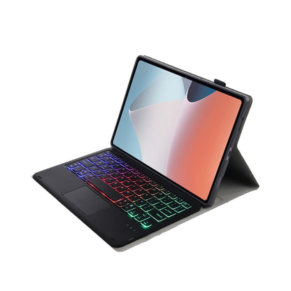 OP12-AS Lambskin Texture Ultra-thin Bluetooth Keyboard Leather Case with Touchpad & Backlight For OPPO Pad Air 10.4 inch(Black) - OPPO Keyboard by buy2fix | Online Shopping UK | buy2fix