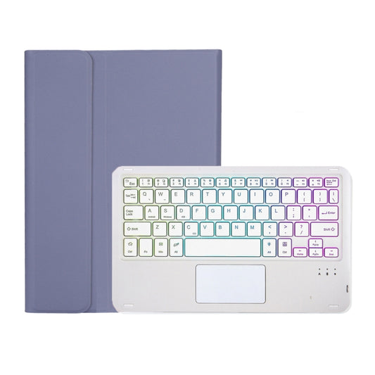 OP12-AS Lambskin Texture Ultra-thin Bluetooth Keyboard Leather Case with Touchpad & Backlight For OPPO Pad Air 10.4 inch(Purple) - OPPO Keyboard by buy2fix | Online Shopping UK | buy2fix