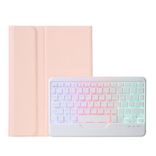 OP12-BS Lambskin Texture Ultra-thin Bluetooth Keyboard Leather Case with Backlight For OPPO Pad Air 10.4 inch(Pink) - OPPO Keyboard by buy2fix | Online Shopping UK | buy2fix