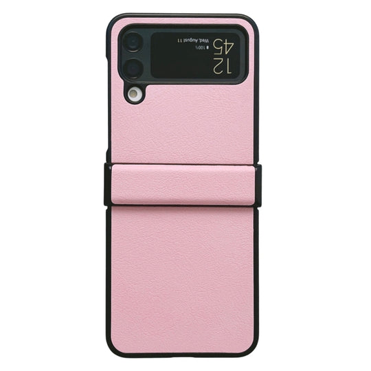 Pour Samsung Galaxy Z Flip4 5G Étui de téléphone PU bicolore à texture Litchi (rose)