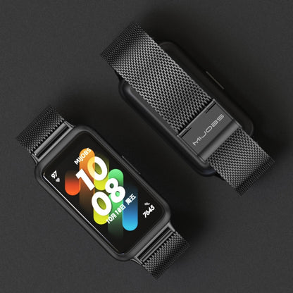 For Huawei Band 7 / 7 NFC MIJOBS Milan Buckle Stainless Steel Watch Band(Black) by buy2fix
