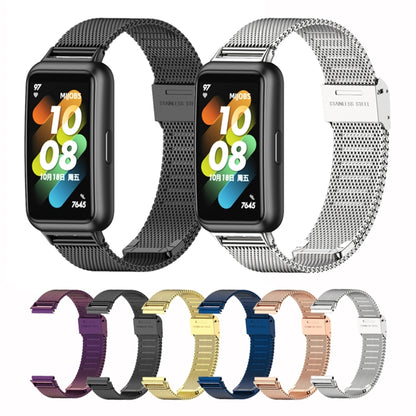 For Huawei Band 7 / 7 NFC MIJOBS Milan Buckle Stainless Steel Watch Band(Black) by buy2fix
