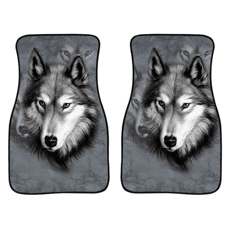 2 in 1 Universal Printing Auto Car Floor Mats Set, Style:Grey Wolf by buy2fix