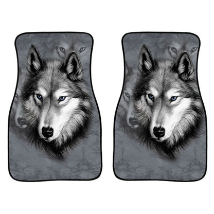 2 in 1 Universal Printing Auto Car Floor Mats Set, Style:Grey Wolf by buy2fix