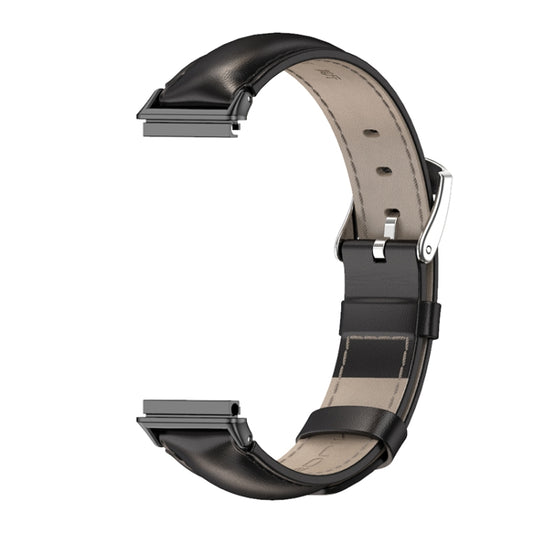 For Huawei Band 7 / 7 NFC MIJOBS Cowhide Leather Watch Band(Black) - Watch Bands by MIJOBS | Online Shopping UK | buy2fix