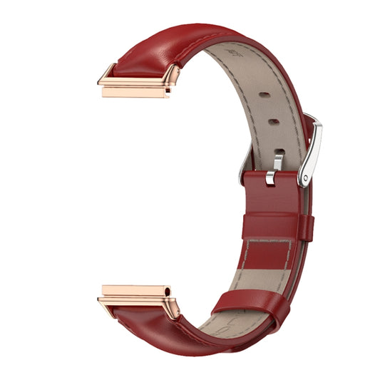 For Huawei Band 7 / 7 NFC MIJOBS Cowhide Leather Watch Band(Red Rose Gold) - Watch Bands by MIJOBS | Online Shopping UK | buy2fix