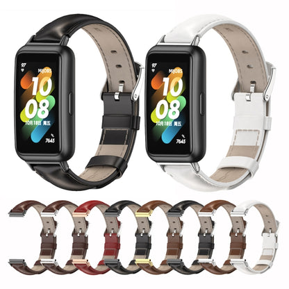 For Huawei Band 7 / 7 NFC MIJOBS Cowhide Leather Watch Band(Black) by MIJOBS