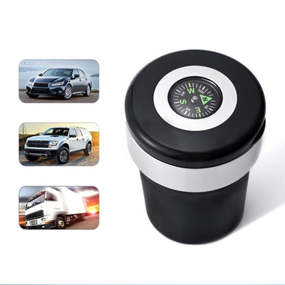 Car Compass Ashtray Built-in LED(Black+Silver) - Ashtrays by buy2fix | Online Shopping UK | buy2fix