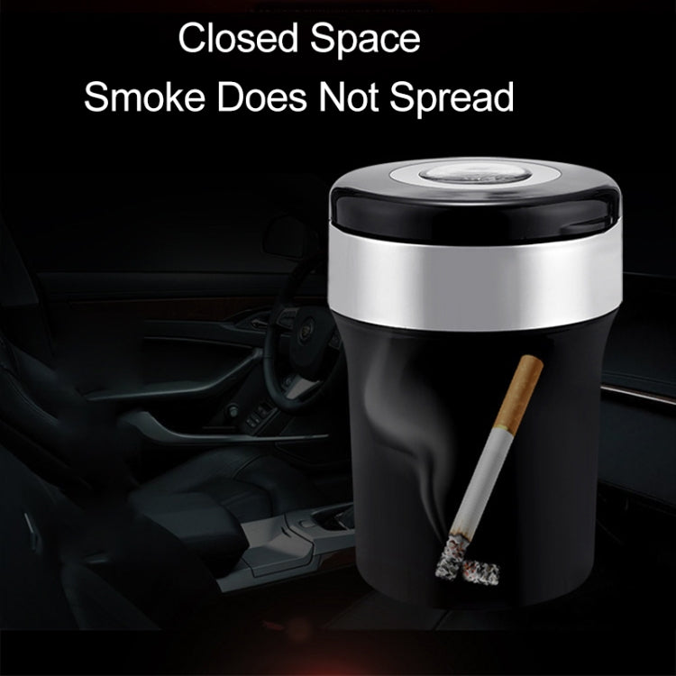Car Compass Ashtray Built-in LED(Black+Silver) - Ashtrays by buy2fix | Online Shopping UK | buy2fix