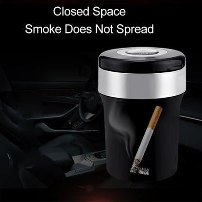 Car Compass Ashtray Built-in LED(Black+Silver) - Ashtrays by buy2fix | Online Shopping UK | buy2fix