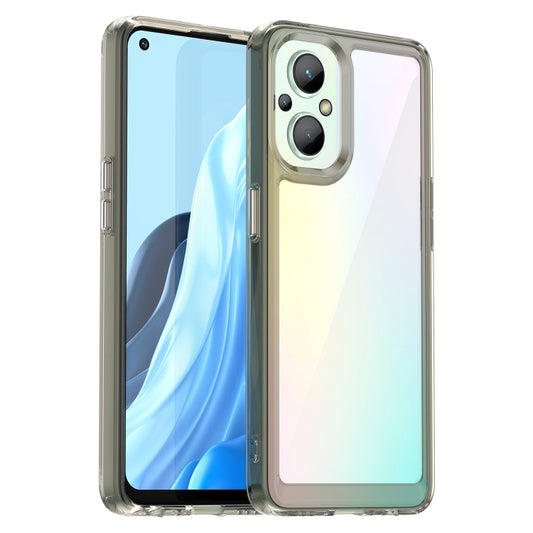 For OPPO Reno 7Z 5G Colorful Series Acrylic + TPU Phone Case(Transparent Grey) - OPPO Cases by buy2fix | Online Shopping UK | buy2fix