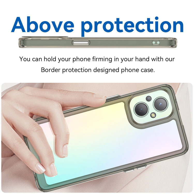 For OPPO Reno 7Z 5G Colorful Series Acrylic + TPU Phone Case(Transparent Grey) - OPPO Cases by buy2fix | Online Shopping UK | buy2fix