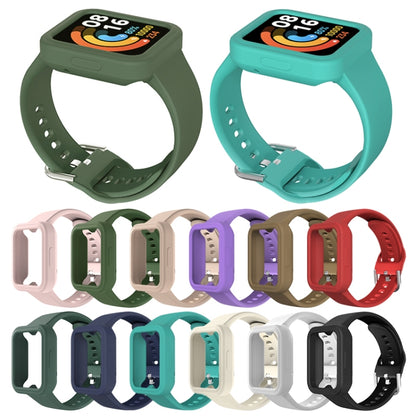 For Xiaomi Redmi Watch / Watch Lite Solid Color Silicone Integrated Watch Band(Black) - Watch Bands by buy2fix | Online Shopping UK | buy2fix