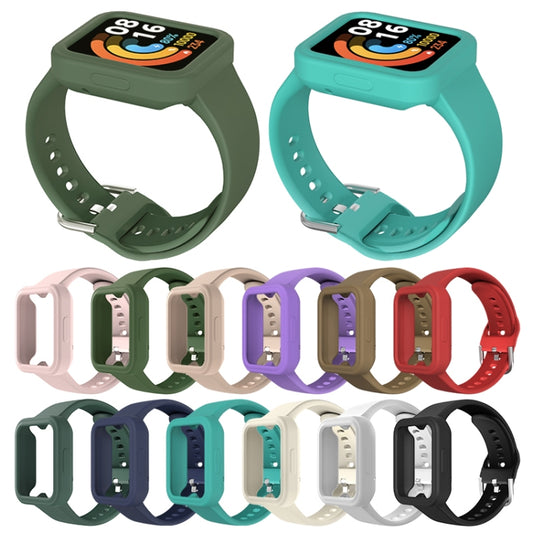 For Xiaomi Redmi Watch / Watch Lite Solid Color Silicone Integrated Watch Band(Black) - Watch Bands by buy2fix | Online Shopping UK | buy2fix