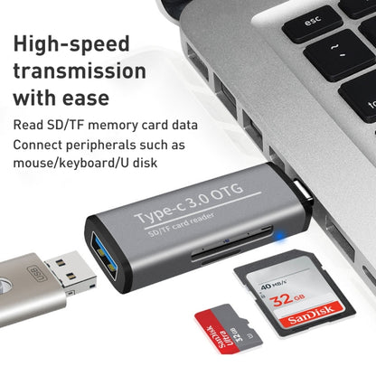 ADS-103 USB 3.0 Female Multifunctional OTG Card Reader(Grey) by buy2fix