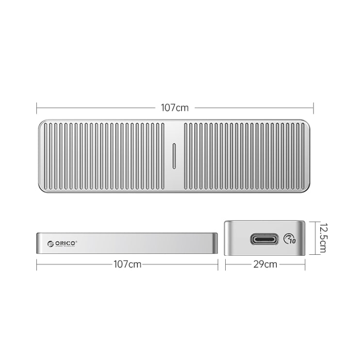 ORICO FV25C3-G2-SV 10Gbps USB3.2 Gen2 Type-C M.2 NVMe/NGFF(SATA) Dual Protocol SSD Enclosure(Silver) by ORICO