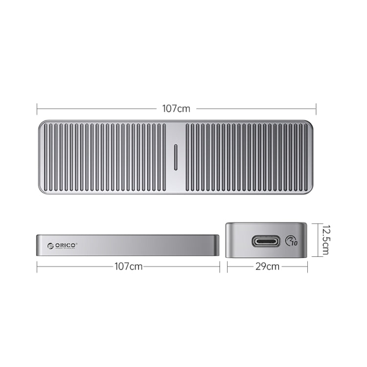 ORICO FV25C3-G2-GY 10Gbps USB3.2 Gen2 Type-C M.2 NVMe/NGFF(SATA) Dual Protocol SSD Enclosure(Grey) by ORICO