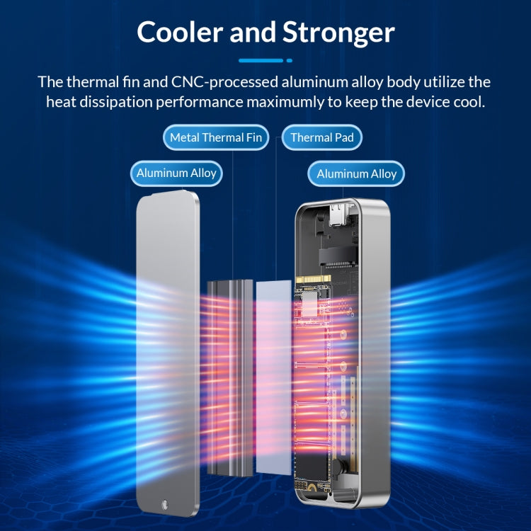ORICO FV25C3-G2-SV 10Gbps USB3.2 Gen2 Type-C M.2 NVMe/NGFF(SATA) Dual Protocol SSD Enclosure(Silver) by ORICO