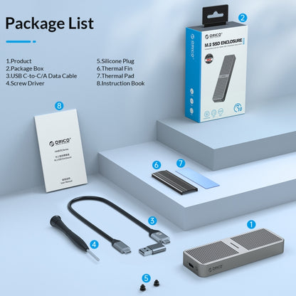 ORICO M224C3-U4-GY M.2 NVME 40Gbps SSD Enclosure(Grey) by ORICO