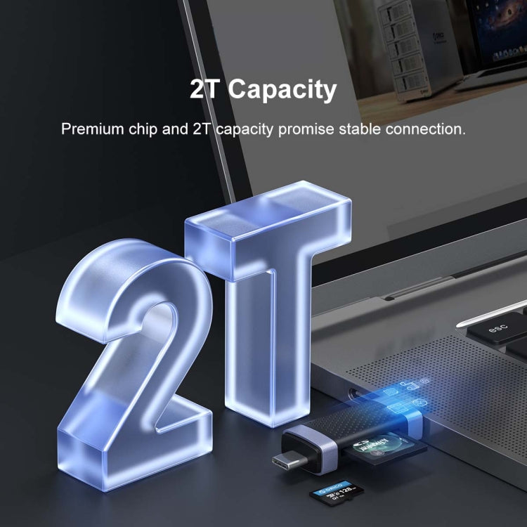 ORICO CS2D-A3 TF/SD Dual Port USB-A3.0 Single Read Card Reader(Black) by ORICO