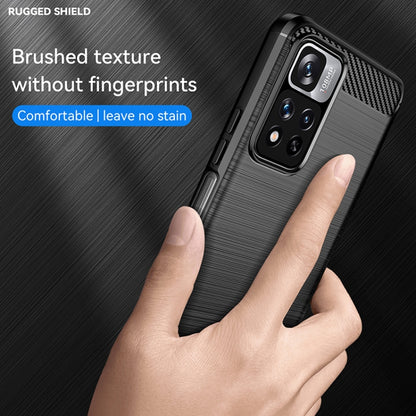 For Xiaomi Redmi Note 11 Pro / Note 11 Pro+ Brushed Texture Carbon Fiber TPU Case(Black) by buy2fix