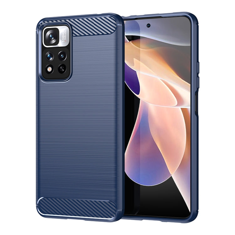 For Xiaomi Redmi Note 11 Pro / Note 11 Pro+ Brushed Texture Carbon Fiber TPU Case(Navy Blue) by buy2fix