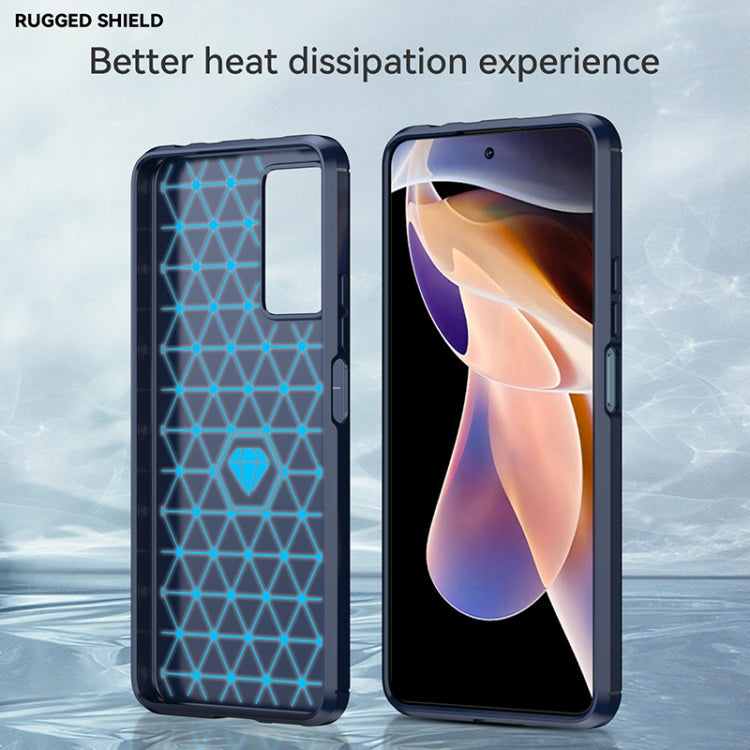 For Xiaomi Redmi Note 11 Pro / Note 11 Pro+ Brushed Texture Carbon Fiber TPU Case(Navy Blue) by buy2fix