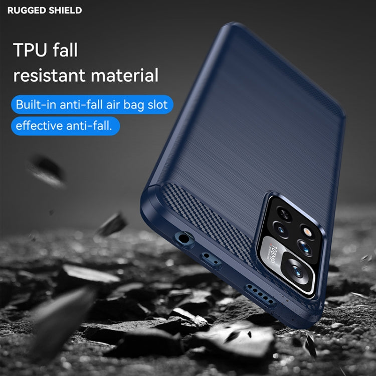 For Xiaomi Redmi Note 11 Pro / Note 11 Pro+ Brushed Texture Carbon Fiber TPU Case(Navy Blue) by buy2fix